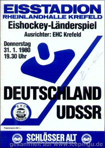Länderspiel Deutschland - UdSSR am 31.01.1980 in der Rheinlandhalle.