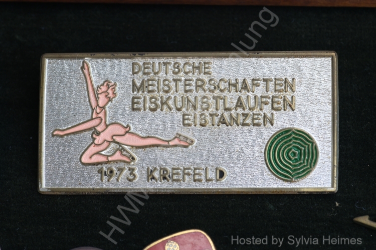 Deutsche Meisterschaften Eiskunstlauf Eistanzen 1973 Krefeld Anstecker