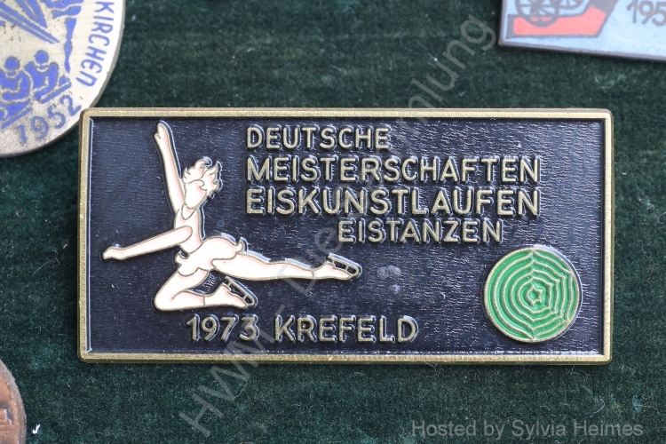 Deutsche Meisterschaften Eiskunstlauf Eistanzen 1973 Krefeld Anstecker