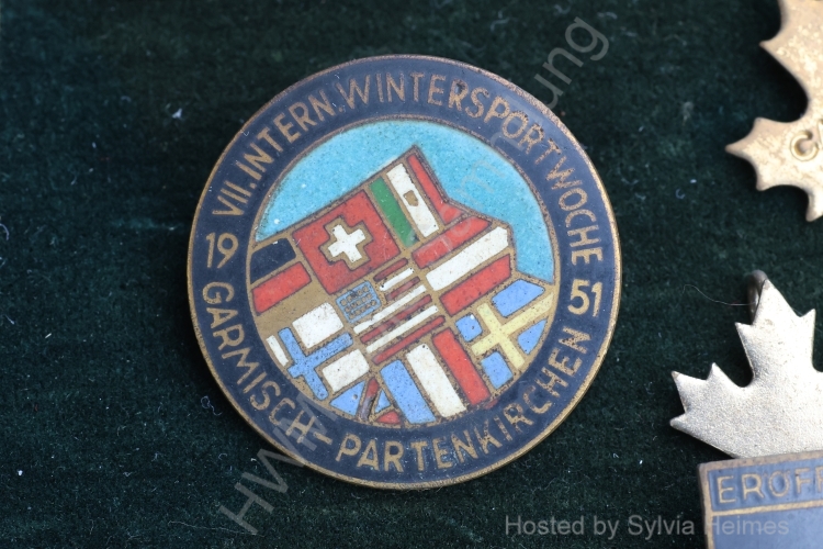 VII. Intern. Wintresportwoche 1951 Garmisch-Partenkirchen Anstecker