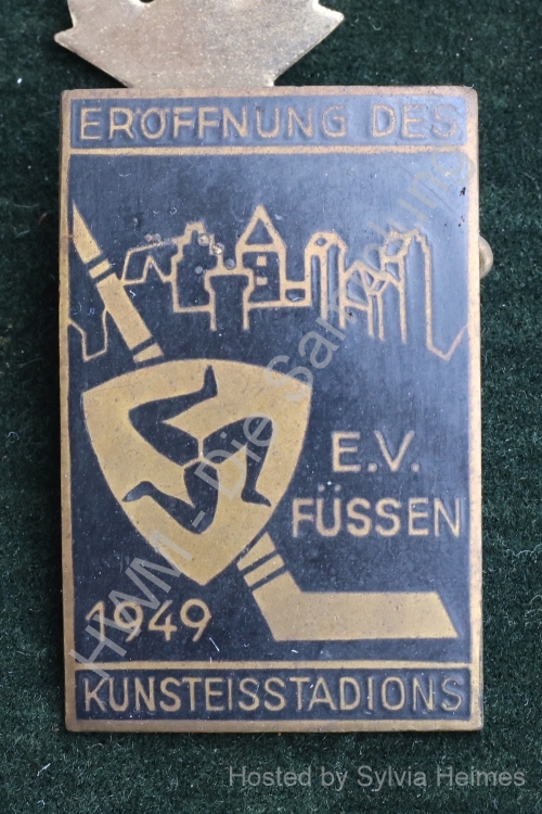Eröffnung des Kunsteisstadions E.V. Füssen 1949 Anstecker