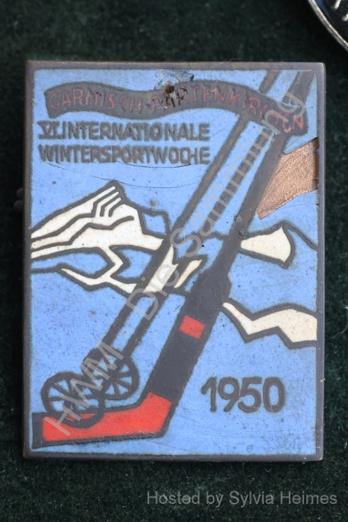 VI. Internationale Wintersportwoche 1950 Garmisch-Partenkirchen Anstecker