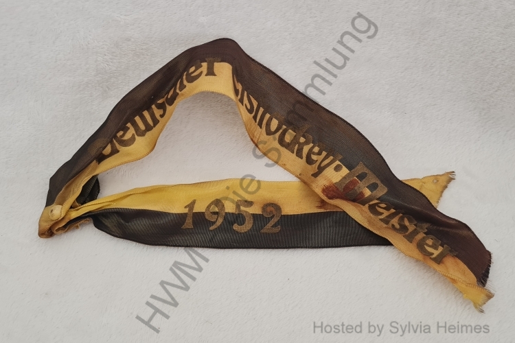 Deutscher Eishockey Meister 1952 Schleife schwarz-gelb