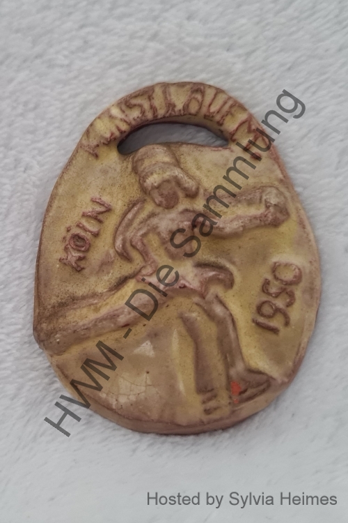 Kunstlaufmeisterschaft Köln 1950 Anhänger Ton