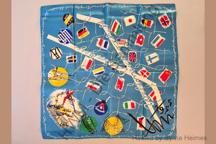 Seidentuch WM 1955 blau 2005