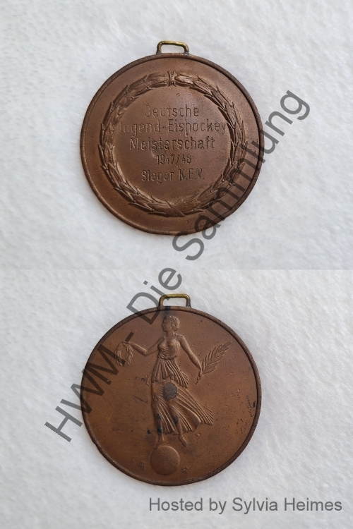 Deutsche Jugend-Eishockey Meisterschaft 1947/1948 Sieger KEV Medaille