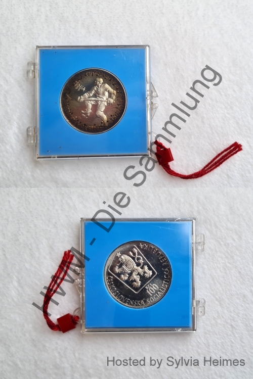 Eishockey-Weltmeisterschaft in Prag 1985 Gedenkmünze 100 KGS