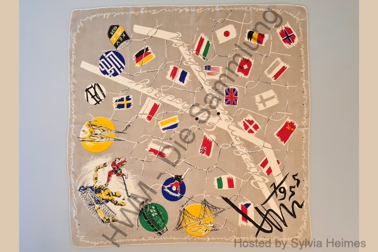 Seidentuch WM 1955 silber