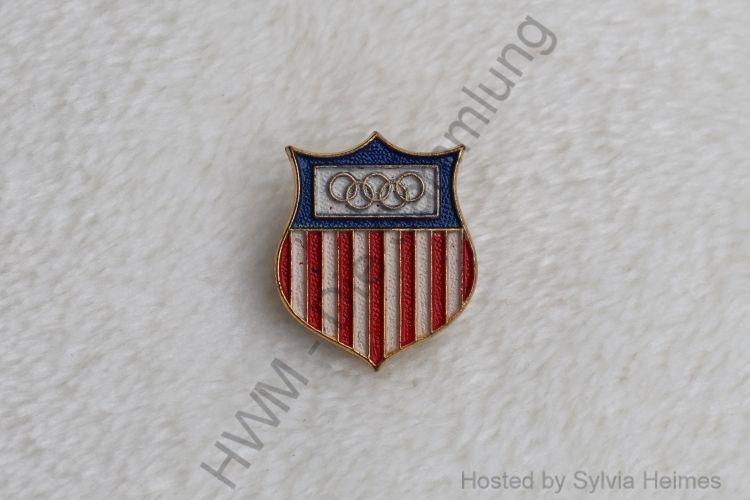 USA mit Olympiaringen Anstecker