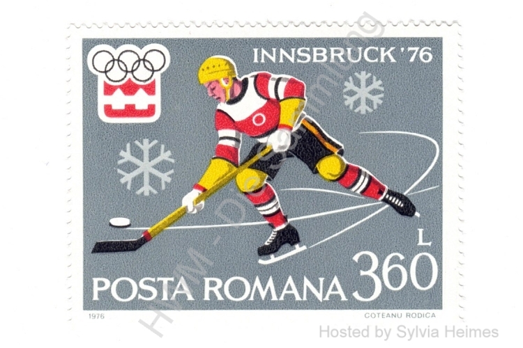 Briefmarke Rumänien Olympische Winterspiele Innsbruck 1976 Wert 360 L