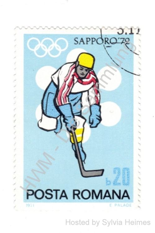 Briefmarke Rumänien Olympische Winterspiele Sapporo 1972 Wert 20 b