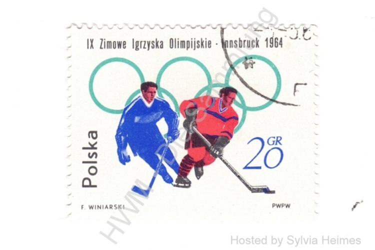 Briefmarke Polen Olympische Winterspiele Innsbruck 1964 Wert 20 GR