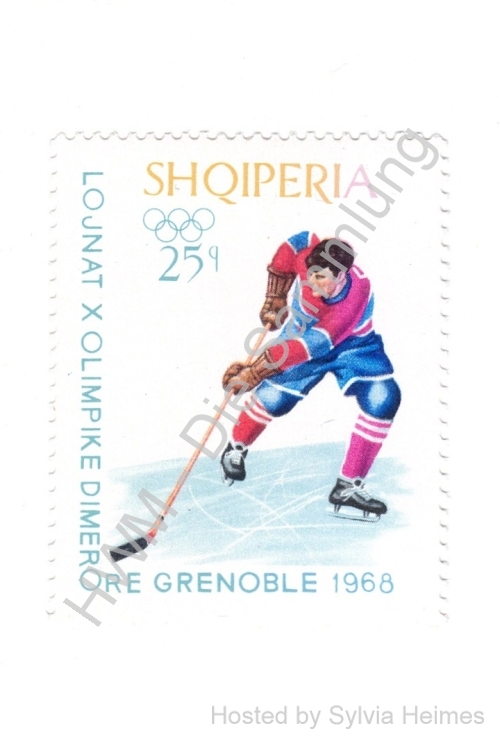 Briefmarke Albanien Olympische Winterspiele Grenoble 1968 25 q