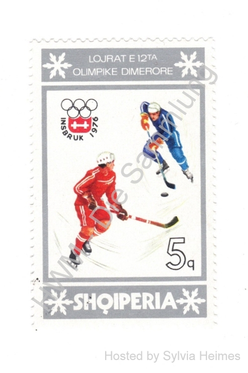 Briefmarke Albanien Olympische Winterspiele Innsbruck 1976 Wert 5q