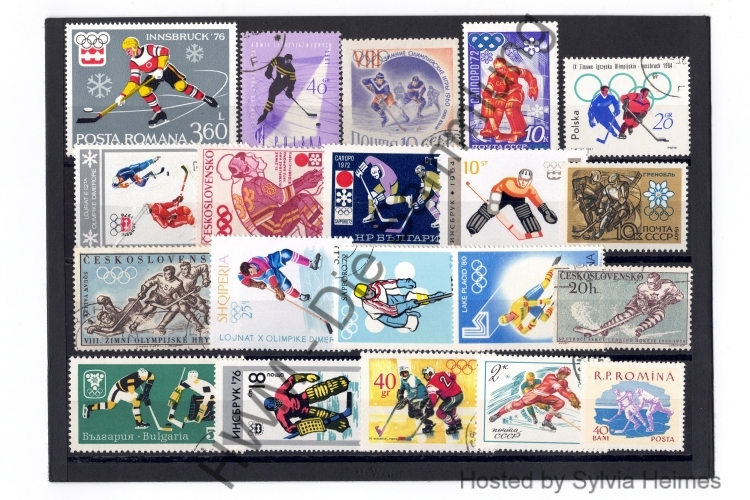 Briefmarken auf einem Sammelblatt Übersicht