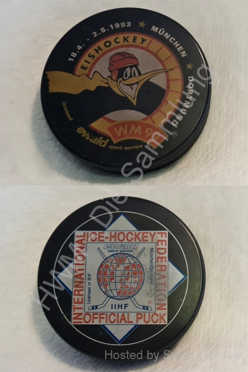 Eishockey WM 93 18.4.-2.5.1993 München - Dortmund Puck