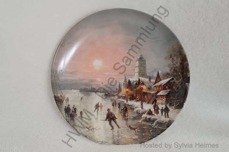 Eisläufer in der Abendsonne von Ludwig Muninger Teller 