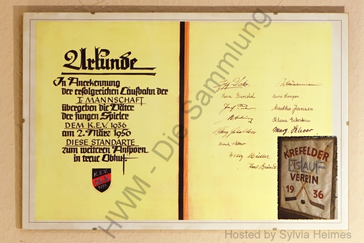 Urkunde In Anerkennung der erfolgreichen Laufbahn der I. Mannschaft Kopie im Rahmen