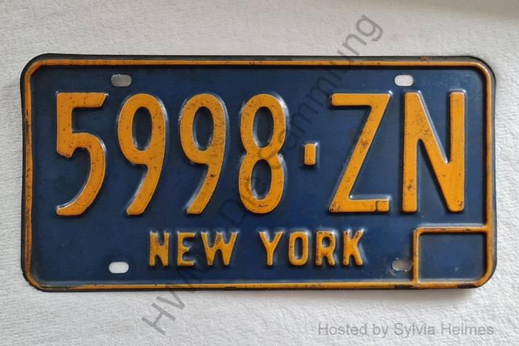 5998 ZN New York Nummernschild