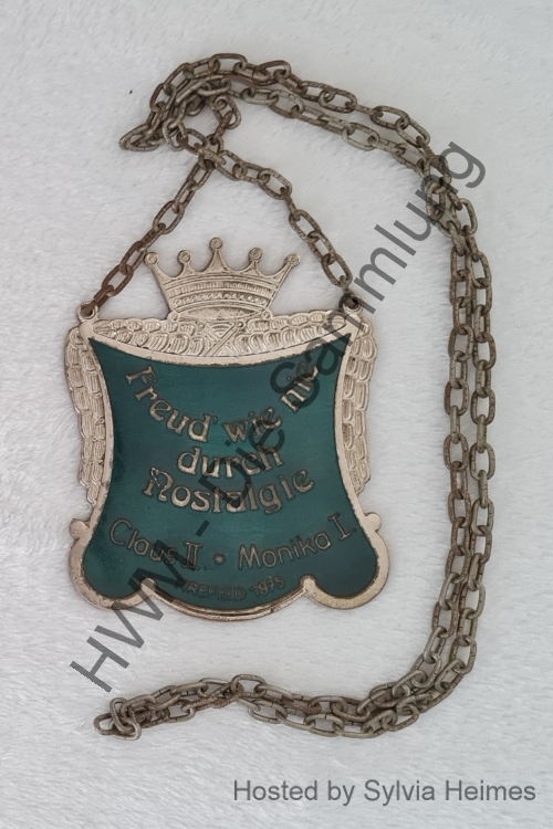 Freud wie nie durch Nostalgie 1975 Claus II Monika I Karnevalsorden