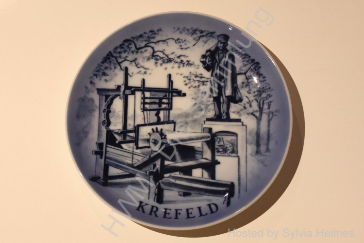 Krefeld Webstuhl und Denkmal Meister Ponzelar 1986/10 Schmuckteller 