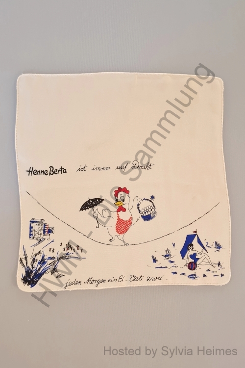 Seidentuch mit Henne Berta 