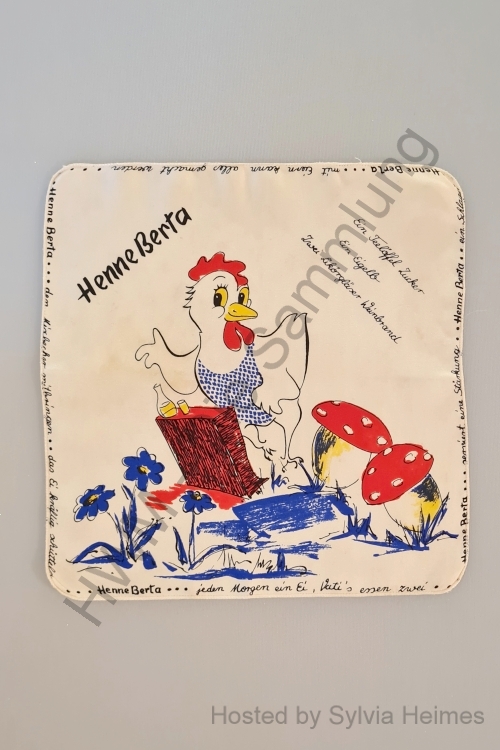 Seidentuch mit Henne Berta 