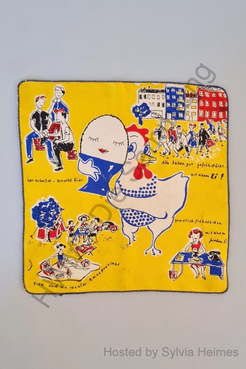 Seidentuch mit Henne Berta 