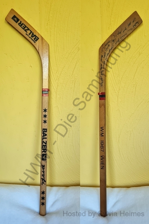Eishockey WM 1967 Wien Deko-Schläger ( Eissport mit Balzer Profi )