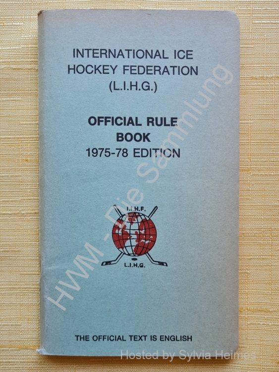 Official Rule Book 1975-1978 Edition International Ice Hockey Federation LIHG / IIHF englisch