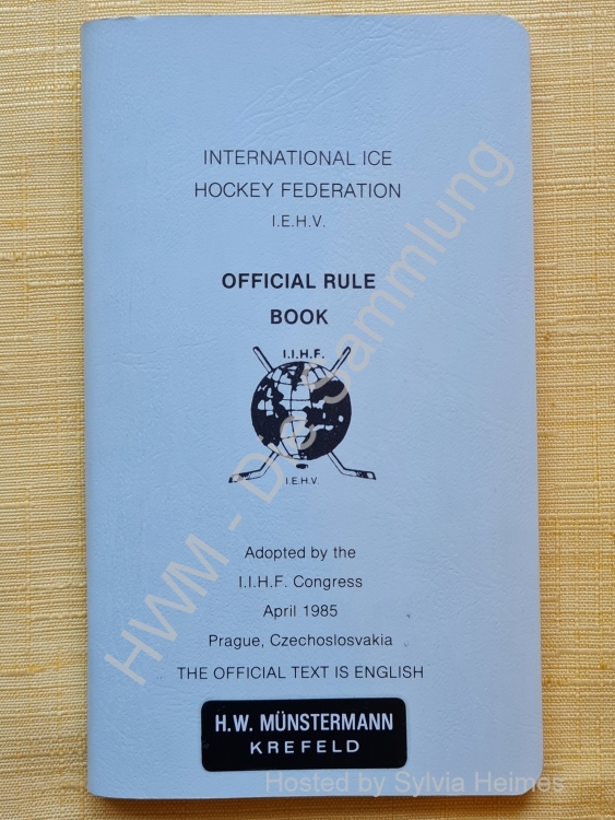 International Ice Hockey Federation Official Rule Book 1985 IIHF / IEHV englisch