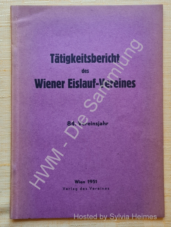 Tätigkeitsbericht des Wiener Eislauf-Vereins 1951
