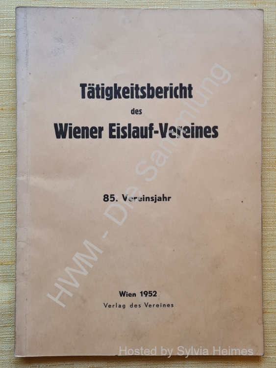 Tätigkeitsbericht des Wiener Eislauf-Vereins 1952
