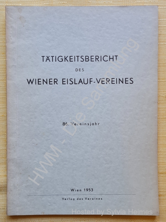 Tätigkeitsbericht des Wiener Eislauf-Vereins 1953