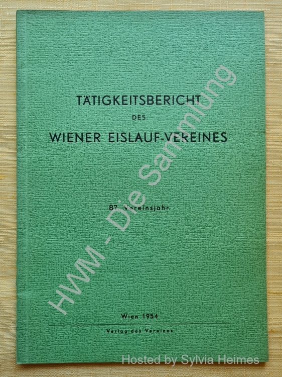 Tätigkeitsbericht des Wiener Eislauf-Vereins 1954