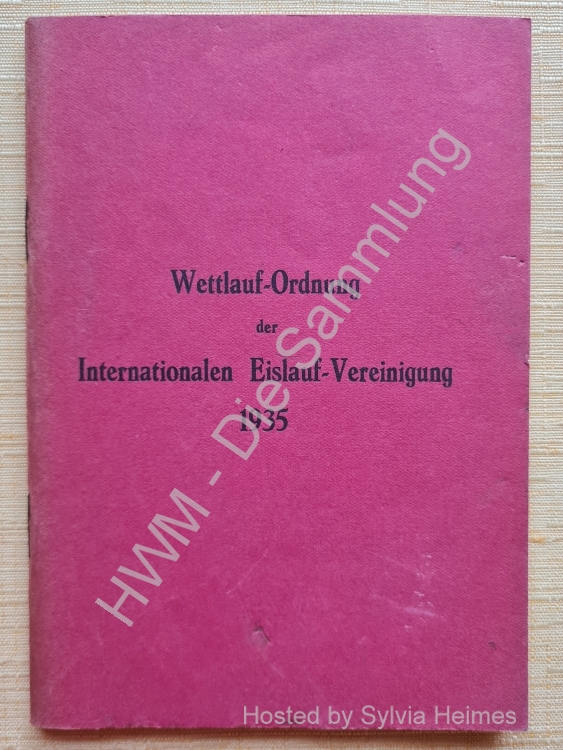 Wettlauf-Ordnung der Internationalen Eislauf-Vereinigiung 1935