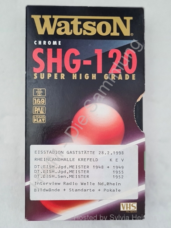 Eisstadion Gaststätte 28.2.1998  - Interview Welle Niederrhein - Bildwände + Standarte + Pokale