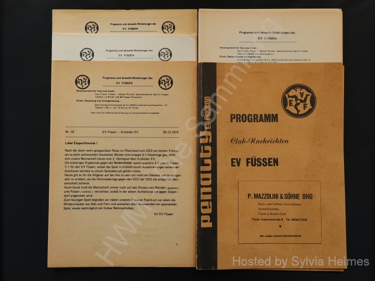 Programm Club-Nachrichten EV Füssen Cover mit einzelnen Inlays