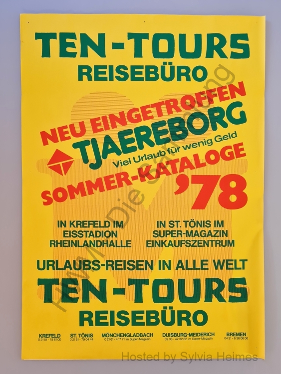 Sommerkataloge Ten-Tours Reisebüro Poster