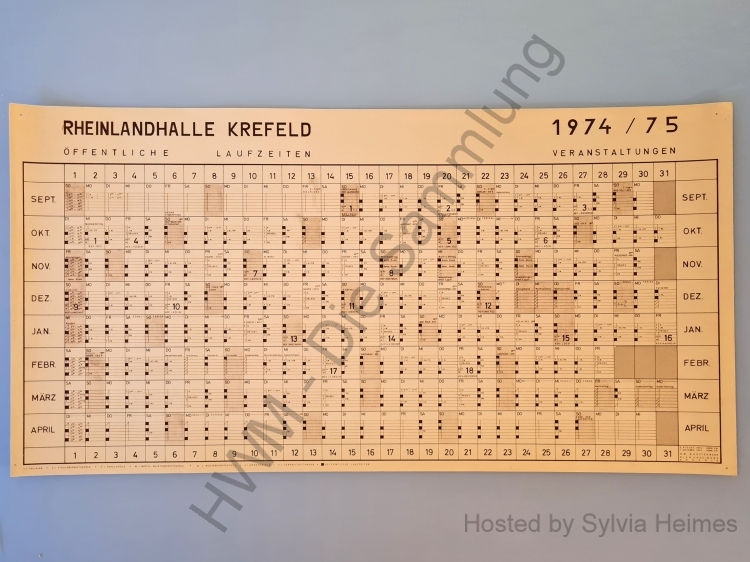 Rheinlandhalle Krefeld 1974/75 Poster 