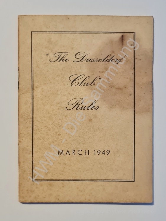 The Dusseldorf Club Rules March 1949
