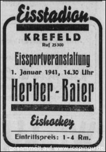 Da die meisten Spieler des KEV eingezogen wurden, konnte die Mannschaft nur einmal komplett ( Heimaturaub der Spieler ) antreten.<p>Anzeige "Niederrheinische Volkszeitung". 