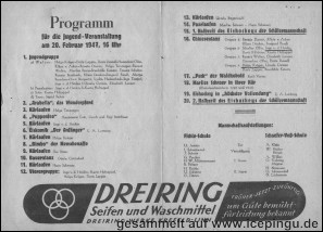 Programm der Jugendveranstaltung.