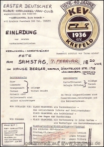 Erste Ausgabe vom Echo der Nordtribüne, noch unter dem Namen "Erster deutscher Klaus-Krawinkel-Fan-Club".