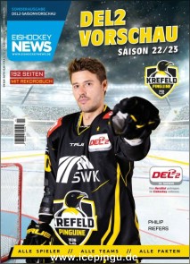 Eishockey News Sonderheft - Vorschau auf die DEL2 Saison 2022/23. Das Besondere: Eigenes Cover für jeden Verein. 22/23