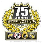 75 Jahre Eissport in Krefeld Logo.