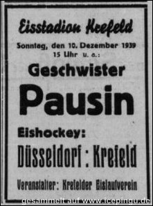 Anzeige "Niederrheinische Volkszeitung" vom 09.12.1939.