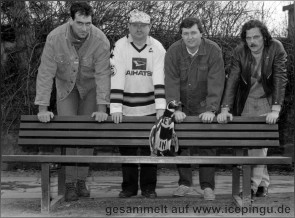 Fototermin mit Hans-Willi Mühlenhaus, Herbie Brammen, Vic Stanfield und Pfleger Klaus Flühmann. 