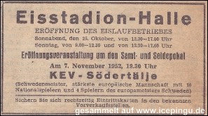 07.11.1952 gegen Södertälje.