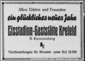 Anzeige "Niederrheinische Volkszeitung" vom 29.12.1940. 